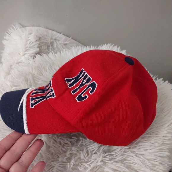 New York City Adult Embroidered Red Baseball Cap Hat Adjustable - Picture 3 of 7